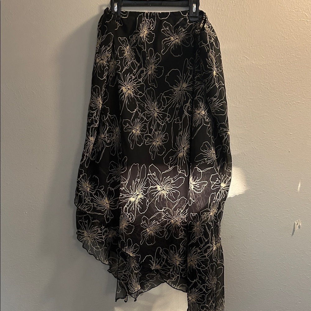 Floral Black Skirt